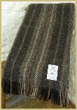 Natural British Wool Stripe Throw - Dark